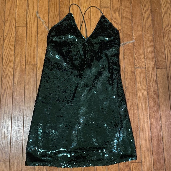 Emerald Green Sequin Mini Dress- perfect for Reputation Taylor Swift Eras Tour - Picture 4 of 6